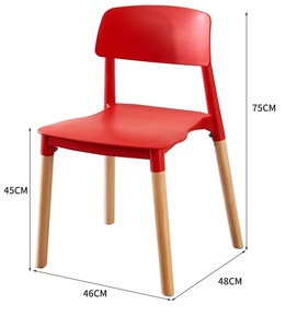 Chaises empilables en plastique style nordique pour café, avec pieds en bois – Offre spéciale fabricants - Product Image 2