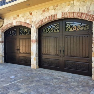Puerta de Garaje de Hierro Forjado Plegable Eléctrica Automática Moderna de Lujo, Diseño de Puerta Principal Metálica para Garaje - Product Image 4