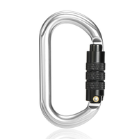 Mousqueton d'escalade en aluminium rond à verrouillage automatique en forme de D, 25 kN, haute résistance, pour équipement de sécurité professionnel d'escalade sur rocher