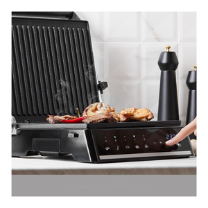 Griglia a Contatto Elettrica a 4 Fette, Barbecue Elettrico da Interno, Pressa per <span class=keywords><strong>Panini</strong></span> con Display LCD, Scaldavivande Elettrico per Uso Domestico - Product Image 3