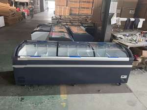 Congélateur commercial en îlot à porte vitrée en alliage d'aluminium, intégré, pour supermarché, vente chaude en usine - Product Image 3