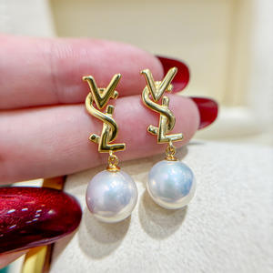 22196DIY Accesorios de Perlas, Bandeja Vacía para Pendientes de Plata S925, Joyería de Plata de Moda, Pendientes con Cuentas Redondas de 9-13 mm - Product Image 1