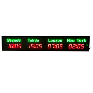 Wi-Fi Synchronization <strong>Led</strong> Digital 4 World Time Wall <strong>Clock</strong> <strong>LED</strong> Wall <strong>Clock</strong> Hotel Zone <strong>Clock</strong> - Product Image 4