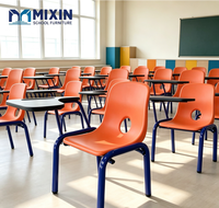 Chaise d'entraînement ergonomique en plastique avec tablette d'écriture, chaise d'étudiant empilable à structure métallique pour salle de conférence, séminaire, école