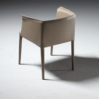 Fauteuil de salle à manger en cuir de luxe léger pour intérieur de maison, salon, hôtel, appartement