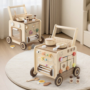Jouets sensoriels et accessoires de cuisine pour bébés en bois multifonctionnels 4 en 1 pour les tout-petits - Product Image 2