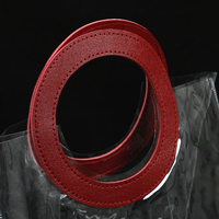 Sac à main à poignée ronde en PVC transparent en trois dimensions, sac de shopping en plastique étanche, sac cadeau logo imprimable