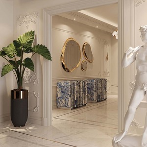 Bocadolobo Heritage Sepia Aparador Artístico Lujo Palace Style Gabinete de madera maciza Credenza Muebles personalizados - Product Image 5