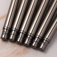 Ensemble de 6 pinceaux à ongles double tête OEM ODM, manche métallique, poils en nylon, pour peinture au gel et liner, pour salon de manucure et manucure DIY