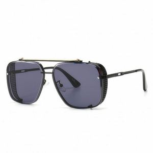 Lunettes de soleil demi-ovales carrées vintage personnalisées avec logo, protection UV400, monture métallique, grandes lunettes de soleil de conduite pour hommes et femmes - Product Image 5