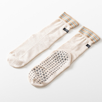25 nouvelles chaussettes de yoga de sport en dentelle noire chaussettes de Pilates antidérapantes tissu Logo chaussettes de sport en coton pour femmes