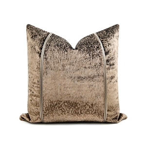 Oreiller carré en velours de soie doré de luxe avec coussin cousu à double garniture pour salon canapé décor à la maison - Product Image 2