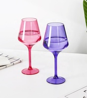 Verres à vin rouge en plastique de qualité supérieure, gobelet à vin à tige avec Design de bol allongé