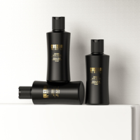 Botol Sampo PE Mewah 150ml-500ml Ramah Lingkungan dengan Pompa Lotion Emas Kemasan Kosmetik Sabun Mandi Berkelanjutan