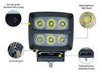 Luz de Trabajo LED de Estilo Nórdico de 50W 120W, Triple Haz, 12V 24V, IP68, Impermeable, de Aluminio, 5000 Lúmenes, para Excavadora, Camión Pesado, Minería