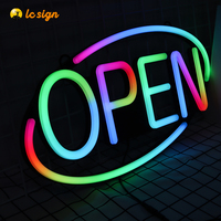 Enseigne lumineuse LED néon personnalisée pour intérieur/extérieur, style chinois, avec inscription « Ouvert »