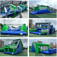 Parcours d'obstacles à haute tension de jeu de défi gonflable de qualité commerciale pour des adultes d'enfants courent le parcours d'obstacles gonflable bon marché