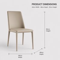 Chaise de salle à manger rembourrée moderne pour restaurant, hôtel, café, salle à manger, chaise d'appoint sans accoudoirs avec pieds coniques fins, beige