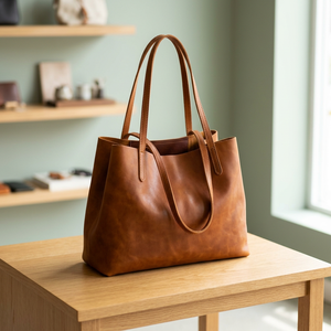 Bolsos de Mano de Cuero Genuino para Mujer, Estilo Tradicional, con Cierre, Gran Capacidad, Ecológicos, Impermeables y Ligeros BS - Product Image 2