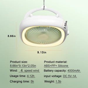 Ventilador de techo ultrafino de perfil bajo con luz, sin aspas, con motor DC cerrado, para habitaciones pequeñas - Product Image 2