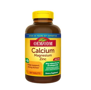 OEM tablet kalsium Magnesium seng + Vitamin D mendukung kerangka dan kesehatan otot untuk dewasa