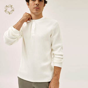 100% Organic Cotton Waffle Tee Shirt Waffle Knit <strong>Henley</strong> for <strong>Men</strong> <strong>Henley</strong> Shirt Sustainable Long Sleeve Waffle <strong>Henley</strong> <strong>Top</strong> - Product Image 6