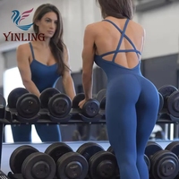 Nouveaux Styles Fitness Body Workout Femmes Gym Sport One Piece Yoga Zipper Jumpsuits