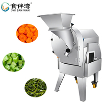 Commerciële groentesnijmachine met één snijkop, geschikt voor kruiden, bladeren, aardappelen, etc., met snij- en fijn snijfuncties.