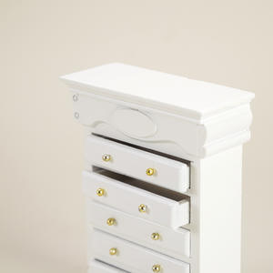 1:12 Style américain bricolage jouet maison de poupée Mini meubles en bois de bouleau multi-tiroirs armoire de rangement pour maison de poupée décorations cadeaux - Product Image 5