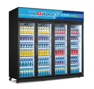 Toptan fiyat süpermarket soğutma ekipmanları içecek içecekler ekran buzdolabı soğutucu