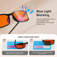 Monture carrée de lunettes de jeu personnalisées Orange rouge jaune bloqueur de lumière bleue Vision nocturne pour ordinateur bloquant la lumière bleue