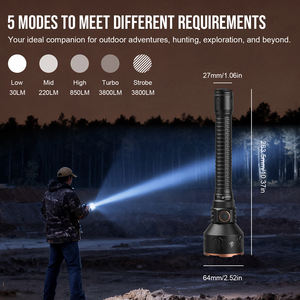 트러스트파이어 T80 강력 서치 토치 고출력 3800LM 헤비듀티 IP68 방수 알루미늄 1050M 장거리 사냥용 손전등 - Product Image 2