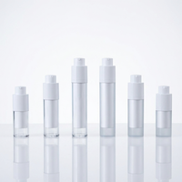 Flacon pompe sans air PP 15ml 30ml 50ml, contenant rotatif sous vide cylindrique, emballage de voyage pour sérum et crème visage
