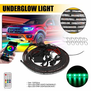 Kit de luces LED RGB multicolor para debajo del coche, 6 unidades, tiras de neón, control remoto inalámbrico por aplicación, barra de luces LED, luces ambientales - Product Image 4