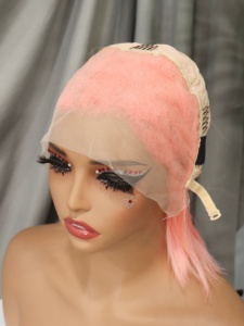 Peluca Bob Rosa de Cabello Humano, 250% de Densidad, 13x4, Encaje Frontal Transparente, Doble Trama, Liso Extremo, Pelucas Bob Teñidas para Mujeres Negras - Product Image 5