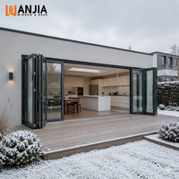 Villa Seri Iklim Dingin Minimalis Pintu Lipat Aluminium dengan Pemandangan Panoramic, Pintu Lipat Dua dengan Isolasi Thermal Break