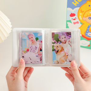3 pulgadas 1 bolsillo Binder Macaroon Photocard Holder Kpop PU cuero foto tarjeta recoger libro álbum de fotos - Product Image 1