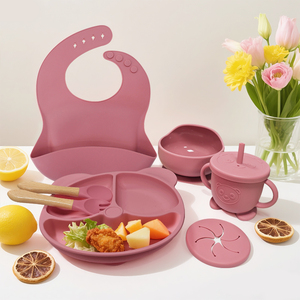Juego de Vajilla Irrompible para Bebé con Babero de Silicona y Componentes de Madera, 6 Piezas, Ideal para Primeras Comidas, Fácil de Transportar y Agarrar - Product Image 5