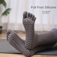 Chaussettes tricotées antidérapantes à cinq doigts de yoga et de pilates pour femmes professionnelles pour le fitness en salle d'hiver