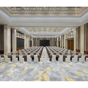 Tapis en laine Axminster sur mesure pour salles de banquet et couloirs d'hôtel, ignifuge et résistant au feu, avec motifs floraux et feuilles d'herbe - Product Image 1