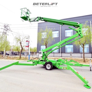 BETERLIFT Trailer hidrolik terpasang pria, 20m 18m 16m 14m 12m 10m 8m Platform angkat Cherry Picker ditarik angkat Boom untuk pekerjaan udara - Product Image 1