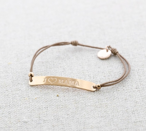 Custom Cord <strong>Bracelet</strong> I Love Mama 316l Stainless Steel Bar Heart <strong>Logo</strong> Engraved Rope <strong>Bracelet</strong> Women Jewelry Gifts for Mother's Day - Product Image 3