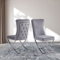 Chaise de salle à manger en tissu de meubles modernes nordiques du milieu du siècle avec cadre en acier inoxydable pour meubles de salle à manger