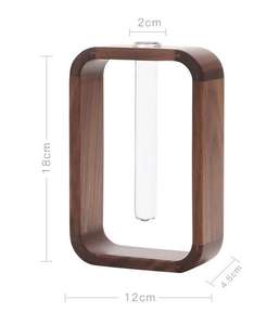 Vierkante Houten Frame Hydrofiele Reageerbuis Vaas Voor Woondecoratie - Product Image 3