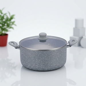 Olla de aluminio antiadherente con revestimiento de mármol y protector de silicona, utensilios de cocina - Product Image 2