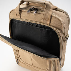 Diseño de moda personalizado Vintage geométrico impermeable lona Unisex Negro Mochila 36-55L - Product Image 4