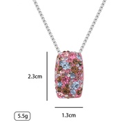 Colliers en Acier Inoxydable pour Femme, Bijoux Délicats et Tendance avec Pendentif en Cristal et Zircon Cubique (CZ)