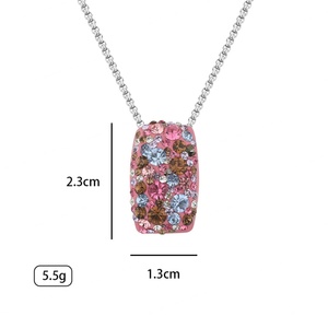 Collares de Acero Inoxidable, Joyería Delicada de Moda con Cristales para Mujer, Gargantilla con Colgante de Circonia Cúbica - Product Image 2