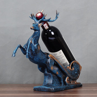 Artisanat en résine de style européen-nordique, décoration moderne et simple pour salon, porte-vin en forme de cerf porte-bonheur, figurine sculptée, art animalier