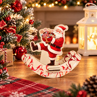 Nouveauté Décoration de Noël pour la maison : Ornements de table en bois, Père Noël, Renne, Gnome, Traîneau, et Ornement de Noël à bascule